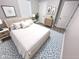 Bedroom with plush bed, hardwood floors, and neutral decor at 1556 N Euclid Ave, Indianapolis, IN 46201