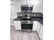 Stainless steel range and microwave complement sleek countertops and tiled backsplash at 1556 N Euclid Ave, Indianapolis, IN 46201