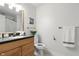 Tastefully designed bathroom featuring modern fixtures, neutral tones, and a sleek vanity and sink at 17138 Joliet Rd, Westfield, IN 46074