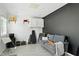 View of room featuring a sofa, chalkboard, guitar cases and musical equipment at 17138 Joliet Rd, Westfield, IN 46074