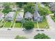 Neighborhood aerial view of the two-story home with a lush front lawn at 3307 N College Ave, Indianapolis, IN 46205