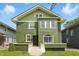 Charming two-story home with a green exterior, white trim, and well-maintained lawn on a sunny day at 3307 N College Ave, Indianapolis, IN 46205