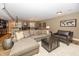 Finished basement with a comfortable seating area and wet bar, perfect for entertaining at 3429 Woodham Pl, Carmel, IN 46033