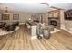 Finished basement with a stone fireplace and entertainment area, perfect for gatherings at 3429 Woodham Pl, Carmel, IN 46033