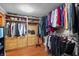 Spacious walk-in closet with custom shelving and ample storage, perfect for organizing clothes and accessories at 4126 E Rembrandt Dr, Martinsville, IN 46151