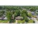 Aerial view of a property surrounded by many trees in a suburban neighborhood at 4742 Kingsley Dr, Indianapolis, IN 46205