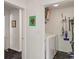 Laundry room with marble-like tile floor and washer and dryer at 4742 Kingsley Dr, Indianapolis, IN 46205