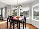 Bright breakfast nook surrounded by windows with views of the patio and backyard pool at 4931 Kerrington Blvd, Bargersville, IN 46106