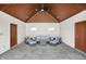 Pool house featuring comfortable seating, ceiling fan, and dual entrances to the surrounding area at 4931 Kerrington Blvd, Bargersville, IN 46106