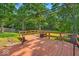 Outdoor deck surrounded by lush greenery, perfect for relaxing or entertaining at 5010 Donner Ln, Indianapolis, IN 46268