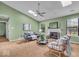 Inviting living room featuring a fireplace, neutral tones, and ample natural light at 5010 Donner Ln, Indianapolis, IN 46268