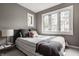 Sunlit bedroom with large windows and modern gray accent wall at 5615 N Pennsylvania St, Indianapolis, IN 46220