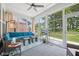 Relaxing sunroom with a vaulted ceiling, neutral carpet and walls of bright windows at 624 Faudree Dr, Westfield, IN 46074