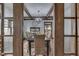 Dining Room featuring black wood table, chandelier and seating for eight at 629 S Miller St, Shelbyville, IN 46176