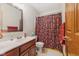 Bathroom featuring a vanity, toilet and a shower curtain at 6629 Woodcrest Dr, Avon, IN 46123