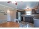 Modern kitchen with sleek stainless steel appliances and convenient breakfast nook for casual dining at 6635 Blackthorn Dr, Indianapolis, IN 46221