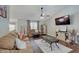 Relaxing living room with a large flat-screen TV, a ceiling fan and comfortable seating at 7372 Oakview Dr, Avon, IN 46123