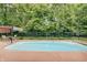 Well-maintained in-ground pool surrounded by lush greenery at 7372 Oakview Dr, Avon, IN 46123