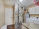 Bright laundry room features modern washer, dryer, and cabinets at 7372 Oakview Dr, Avon, IN 46123