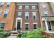 Charming brick townhome featuring a welcoming entrance and well-maintained landscaping at 9508 Oakley Dr, Indianapolis, IN 46260