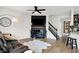 Living room featuring a modern fireplace and decor at 9508 Oakley Dr, Indianapolis, IN 46260