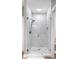 Modern bathroom shower featuring marble tile, glass door, and hexagon-patterned flooring at 9678 Winter Way, Zionsville, IN 46077