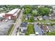 Aerial view of a charming home and its neighborhood, featuring a well-maintained lawn and vibrant green trees at 134 N Elder Ave, Indianapolis, IN 46222