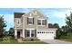 Charming two-story home with neutral siding, black shutters, and an attached two-car garage at 15946 Meadow Frost Ct, Fishers, IN 46037
