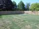 Beautiful, spacious backyard with green grass and a tall wooden privacy fence at 2020 N Hickory Blvd, Greenfield, IN 46140