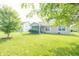 Lush backyard with green grass and mature trees, perfect for outdoor activities at 2402 Foxtail Dr, Plainfield, IN 46168