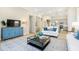 Spacious living room flowing into the kitchen, featuring sleek furniture and decor at 278 Evening Bay Ct, Pendleton, IN 46064