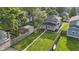 Aerial view of the home showcasing the large, well-maintained lawn and detached garage at 4836 Winthrop Ave, Indianapolis, IN 46205