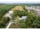 Overhead view of beautiful home on acreage, near neighborhood, with a garage on property at 5538 N 700 W, McCordsville, IN 46055