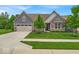 Beautifully landscaped front yard with lush green grass leading up to a modern blue home at 6536 Apperson Dr, Noblesville, IN 46060