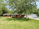 View of the exterior featuring brick siding, landscaping, and a large shade tree at 725 N State Road 75, Lebanon, IN 46052