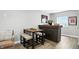 Finished basement featuring a bar area, a table with seating, and a sports themed decor at 10113 Gallop Ln, Fishers, IN 46040