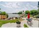 Deck with outdoor furniture and a view of the lake at 121 Wesley Cir, Noblesville, IN 46062