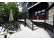 This home's outdoor deck provides ample seating and a place to enjoy nature at 121 Wesley Cir, Noblesville, IN 46062