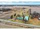 Aerial view showcasing the property with farm land and outbuildings at 12471 N 100 E, Alexandria, IN 46001