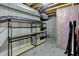 Unfinished basement space, offering a blank canvas for customization and storage with visible utilities at 13191 Roma, Carmel, IN 46074