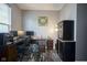 Functional home office with a spacious desk, comfortable chair, and sleek decor at 16095 Tenor Way, Noblesville, IN 46060