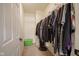 Open walk-in closet with white walls, neutral carpet, and metal clothing racks filled with clothes at 16095 Tenor Way, Noblesville, IN 46060