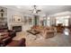 Cozy living room with a fireplace, built-in shelving, and comfortable seating at 3545 Inverness Blvd, Carmel, IN 46032