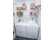 Functional laundry room with side-by-side washer and dryer at 355 E Ohio St # 211, Indianapolis, IN 46204