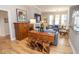 Stylish living room with wooden accents, featuring a fireplace and large windows for ample natural light at 355 E Ohio St # 211, Indianapolis, IN 46204