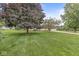 Lush green front lawn with large mature trees, offering ample shade and a serene setting at 4010 S Bazil Ave, Indianapolis, IN 46239