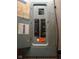Vintage electric panel with visible breaker switches and labels inside at 5749 Teresa Dr, Alexandria, IN 46001