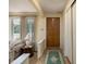 The home's entryway has wood door, neutral walls, and a coat closet at 5749 Teresa Dr, Alexandria, IN 46001