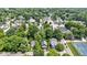 Aerial shot of the neighborhood highlighting lush greenery and streetscape at 6107 Broadway St, Indianapolis, IN 46220