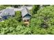 Overhead shot of home with inviting deck nestled among mature trees in a tranquil neighborhood setting at 6107 Broadway St, Indianapolis, IN 46220